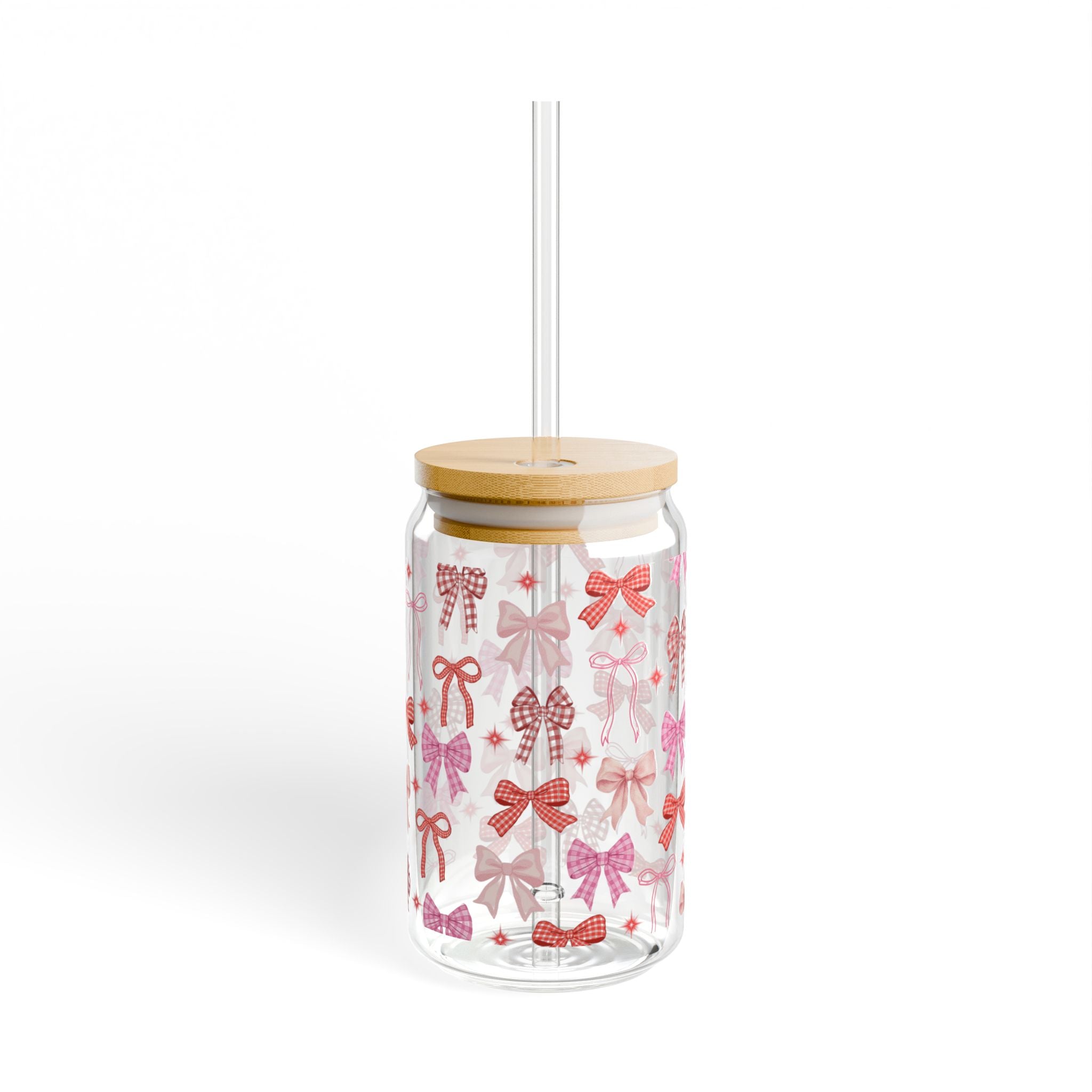 Bow Pattern 16oz Sipper Glass