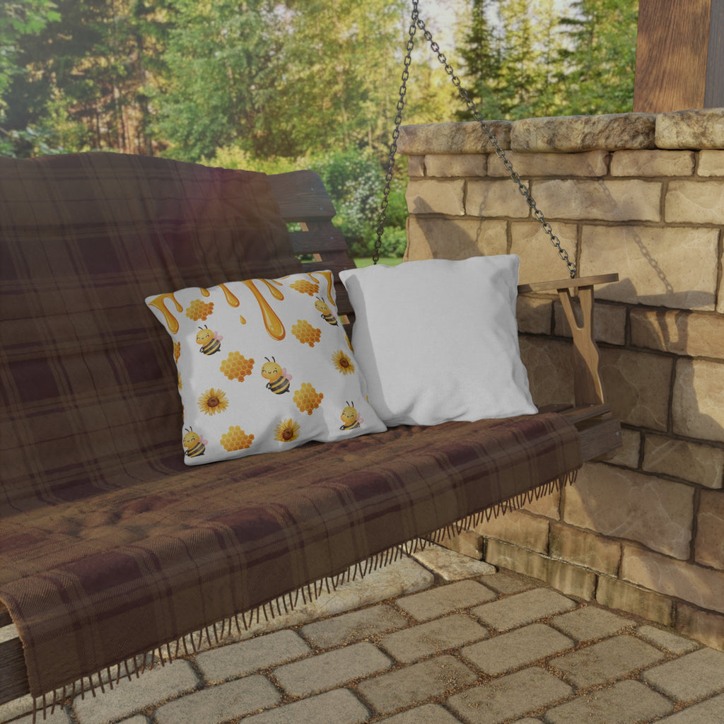 Bee & Honeycomb Outdoor Pillow