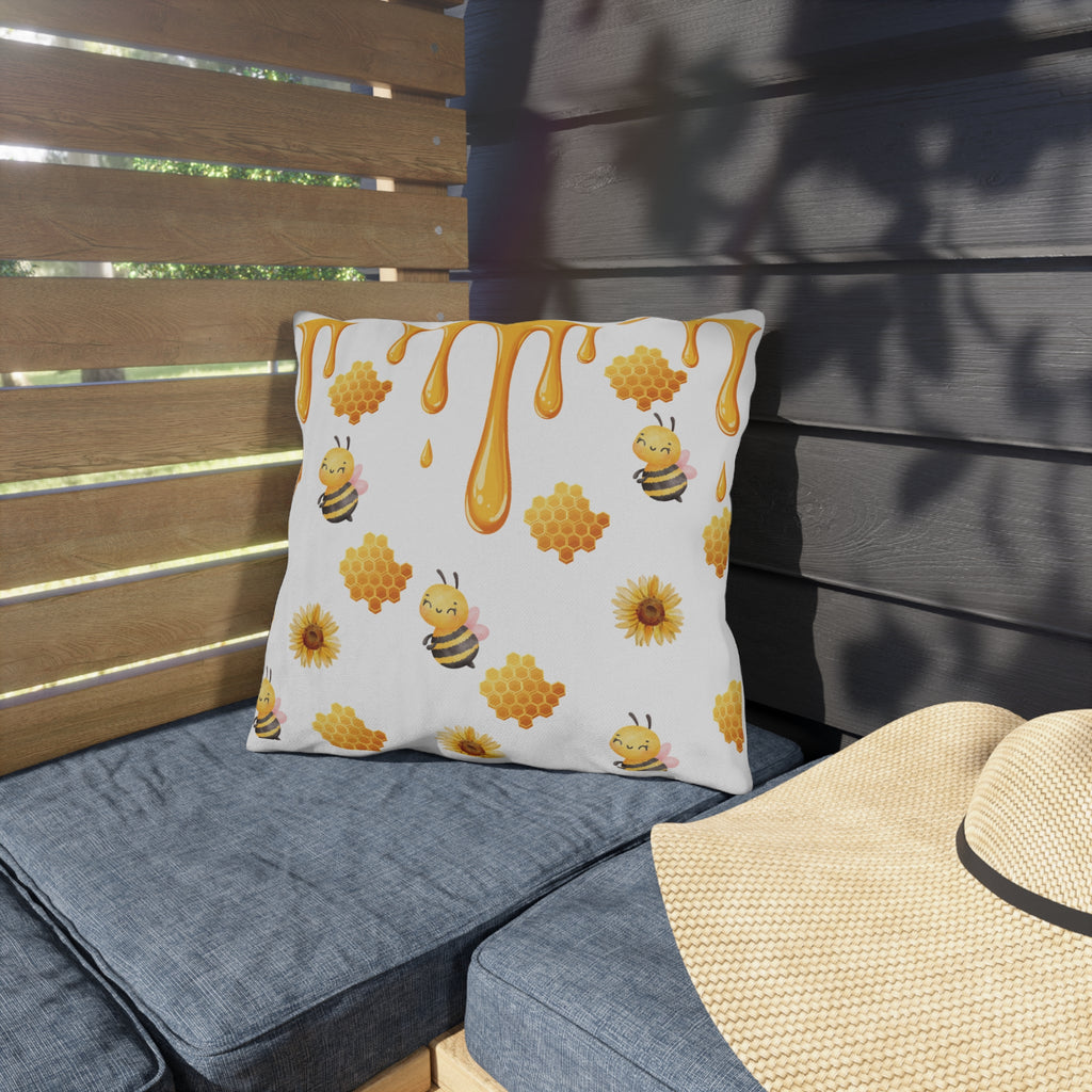 Bee & Honeycomb Outdoor Pillow