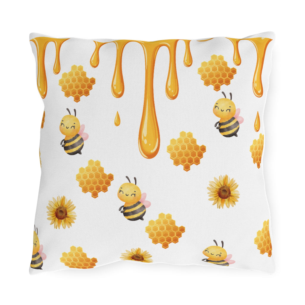 Bee & Honeycomb Outdoor Pillow
