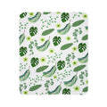 Tropical Leaf Fleece Sherpa Blanket